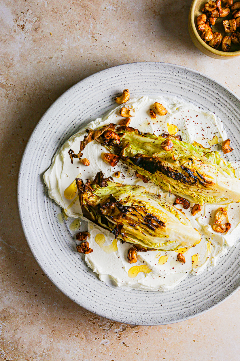 Hispi Cabbage with Honey Miso Cashews - aveggiefeast